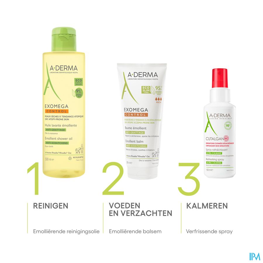 A-Derma Exomega Control Baume emollient Anti-grattage peau à tendance atopique 400ml