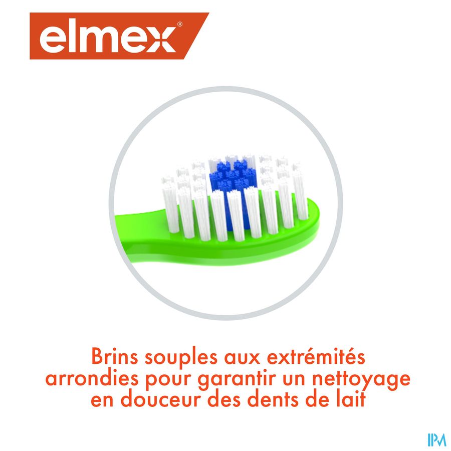 elmex Brosse à Dents Enfant 3-6 ans Souple 2 pièces