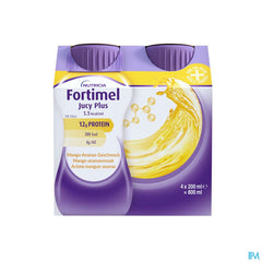 Fortimel Jucy Plus Arôme Mangue Ananas Complément Nutritionnel Dénutrition Bouteilles 4x200ml