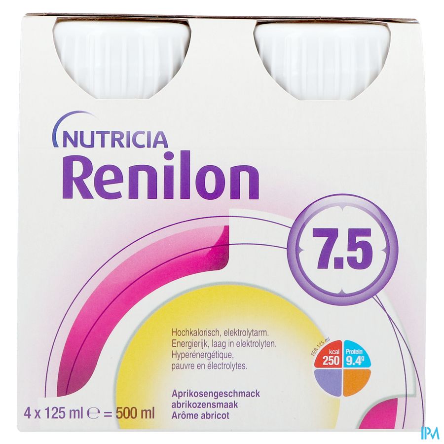 Renilon 7.5 Abricot Bouteille 4x125ml 177033 Nf