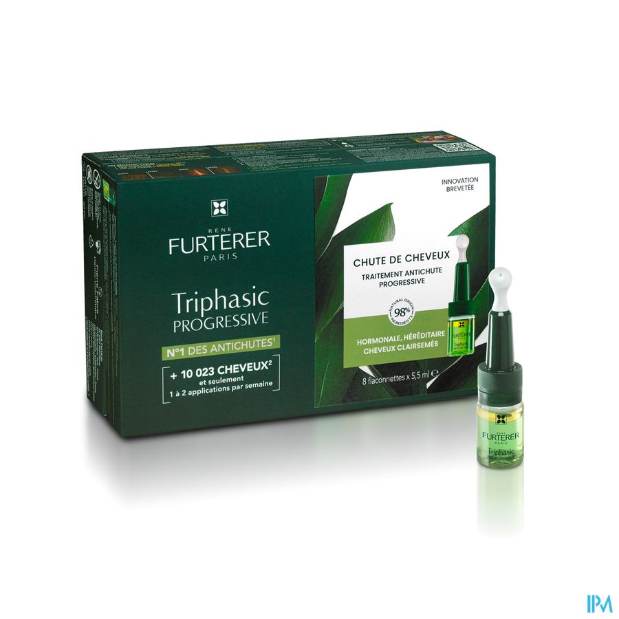 René Furterer - TRIPHASIC PROGRESSIVE traitement antichute progressive - Solution chute de cheveux  stimule la croissance capillaire