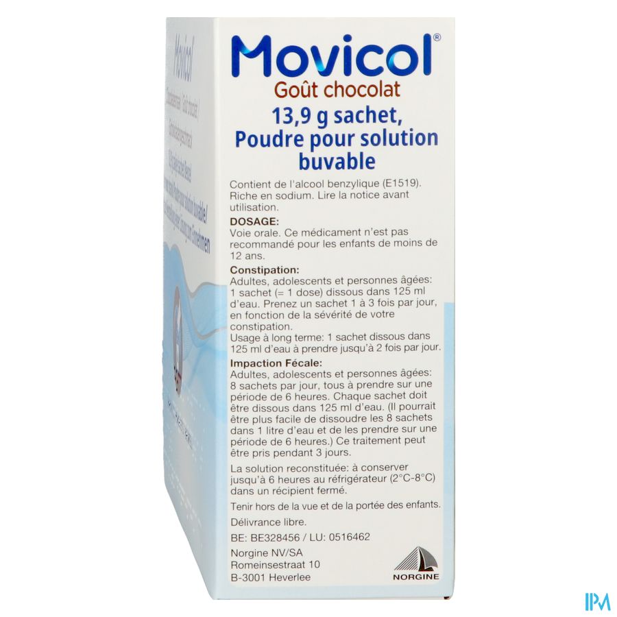 Movicol Gout Chocolat Sachets 20 X 13,7g