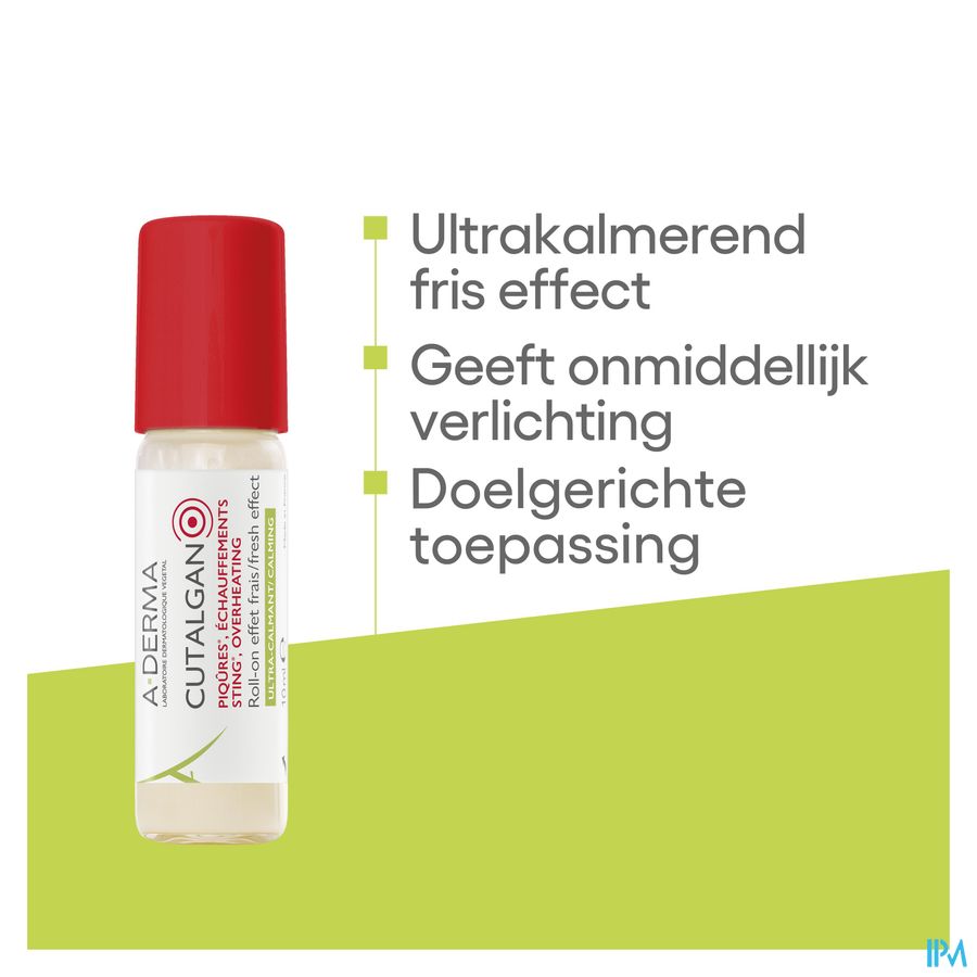 A-DERMA  CUTALGAN Roll-on effet frais ultra-calmant - Peau irritée,  piqûres d'insectes,  démangeaisons,  échauffements et irritations