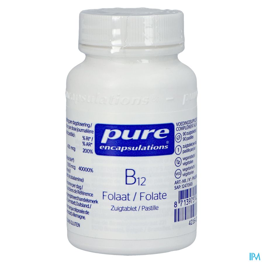 Pure Encapsulations B12 Folate Pot Comp Suc. 90