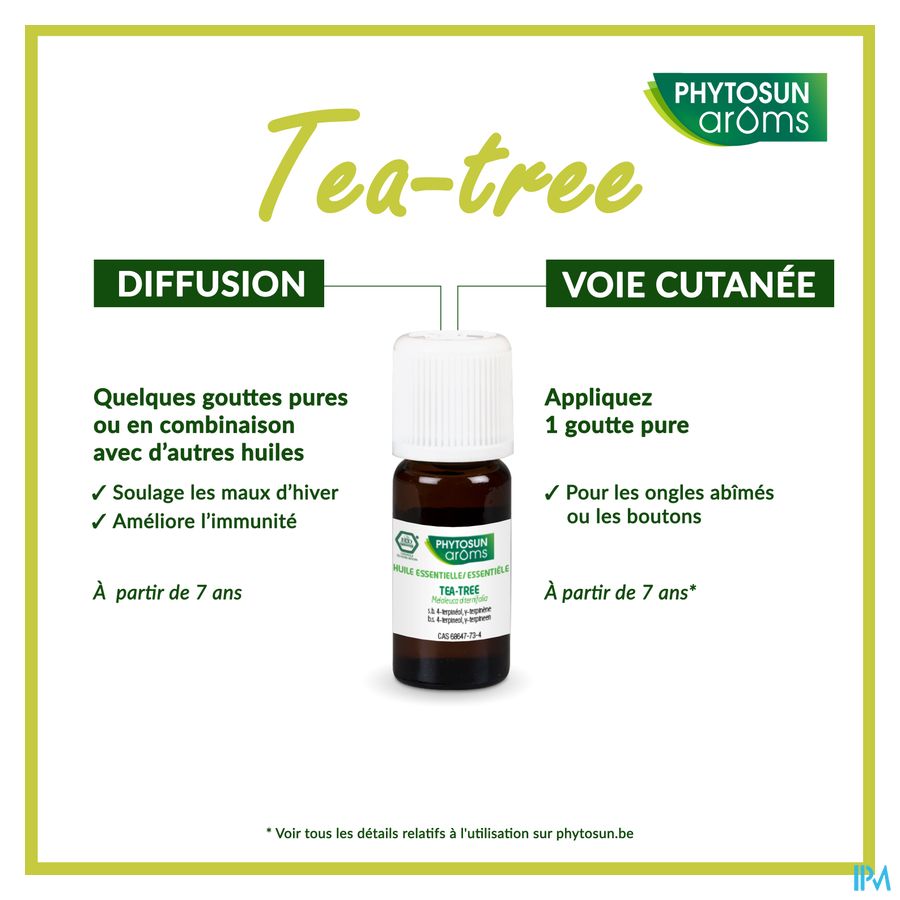 Phytosun® Huile essentielle Tea-tree – 10 ml – Soulager les voies respiratoires et soutenir l’immunité
