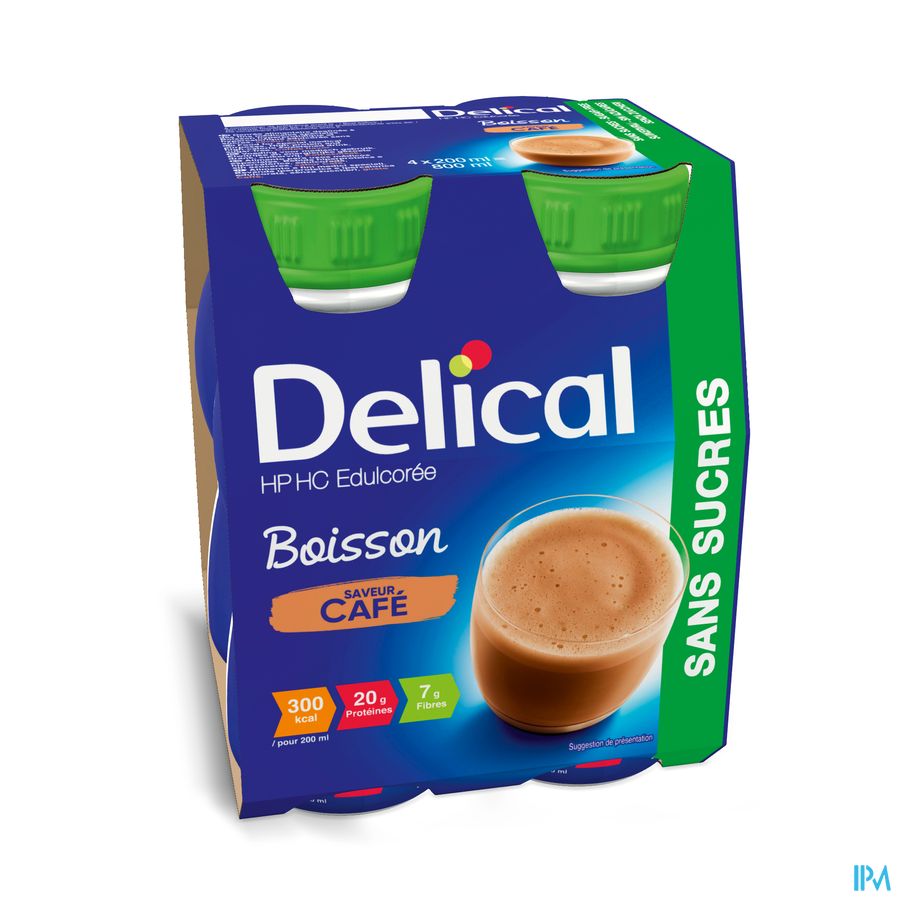 Delical Boisson Hp-hc S/sucre Cafe 4x200ml