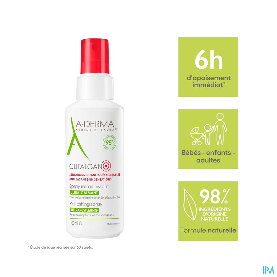 A-DERMA - CUTALGAN SPRAY RAFRAÎCHISSANT ULTRA-CALMANT - Spray rafraîchissant Apaise Effet pansement