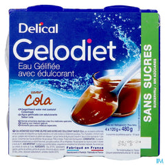 Gelodiet Eau Gel. Edulcorant Cola Pot 4x120g