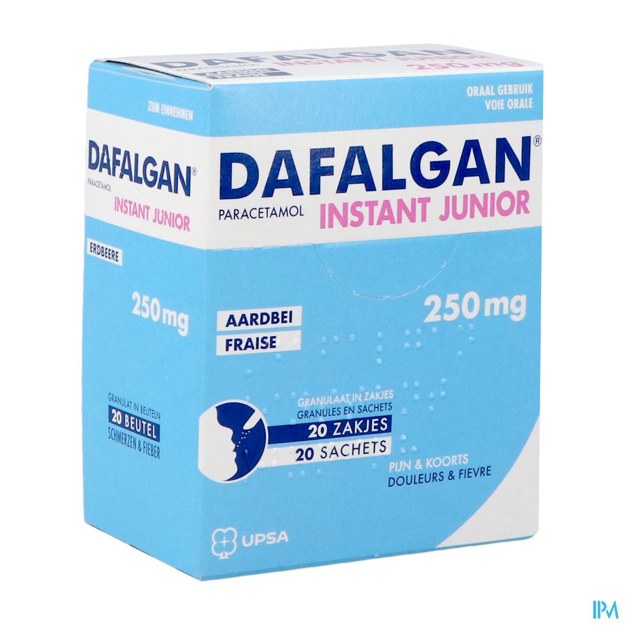 Dafalgan Instant Junior Fraise 250mg Gran Sach 20