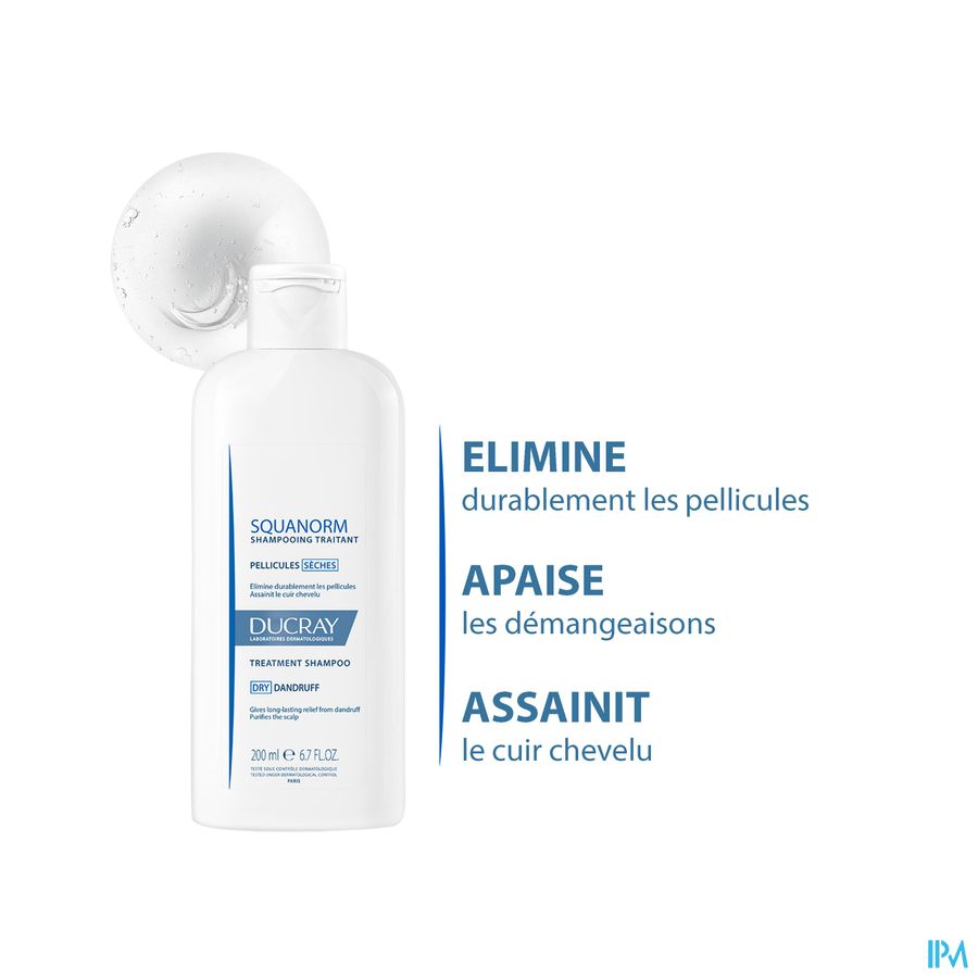 Ducray SQUANORM Shampooing Traitant Pellicules Sèches - Assainit le cuir chevelu