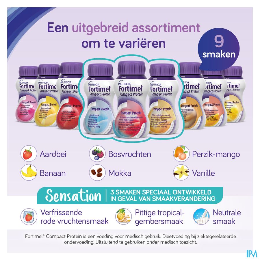 Fortimel Compact Protein Goût Banane Bouteilles 4x125 ml