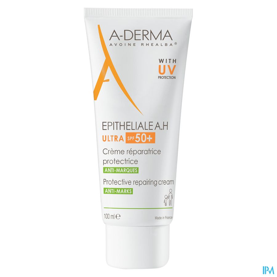 A-DERMA - EPITHELIALE A.H ULTRA SPF50+ CREME REPARATRICE ET PROTECTRICE ANTI-MARQUES - Peaux fragilisées, anti-marques cicatricielles et pigmentaires, post-acte dermatologique ou esthétique superficiel 100ml