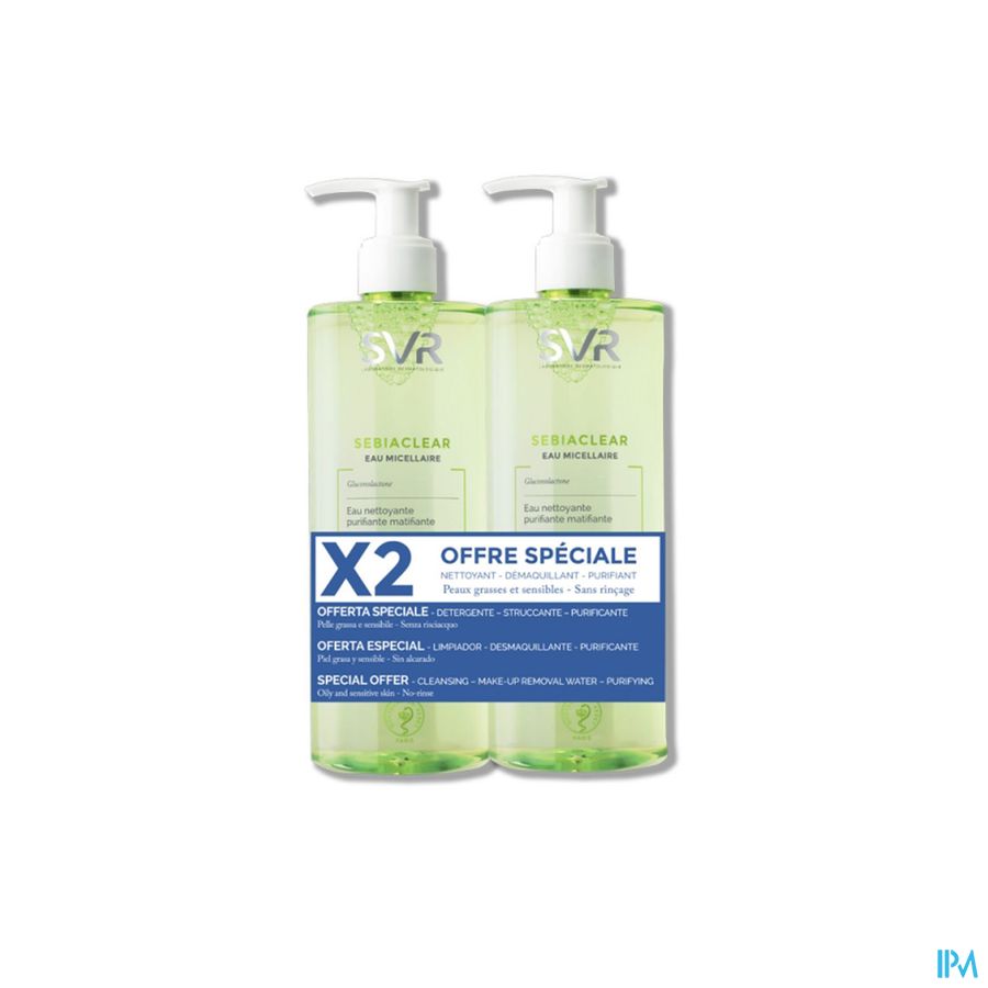 Svr Sebiaclear Eau Micellair Duo Fl 2x400ml