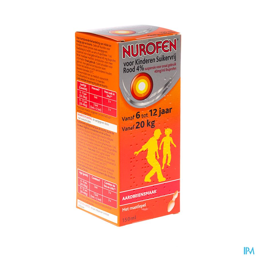 Nurofen Enfant S/sucre 4% Fraise Susp Buv 150ml