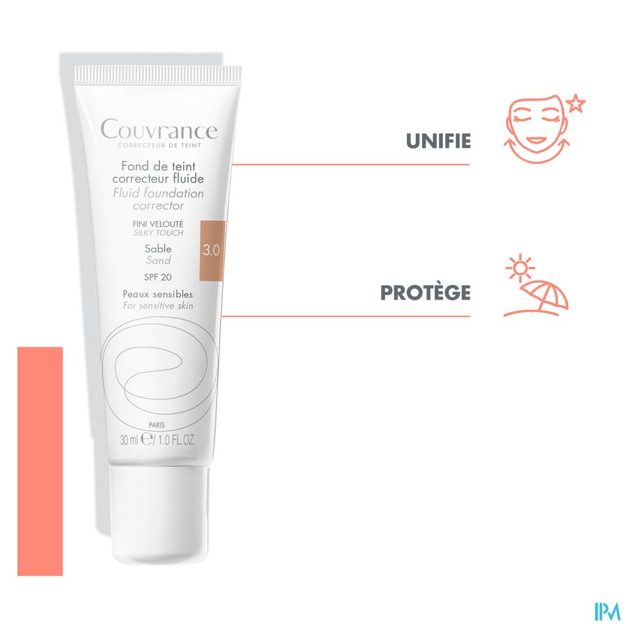 Eau Thermale Avène COUVRANCE Fond de teint correcteur fluide Sable
