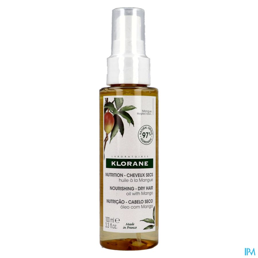 Klorane - Huile à la Mangue – Nutrition - Cheveux secs
