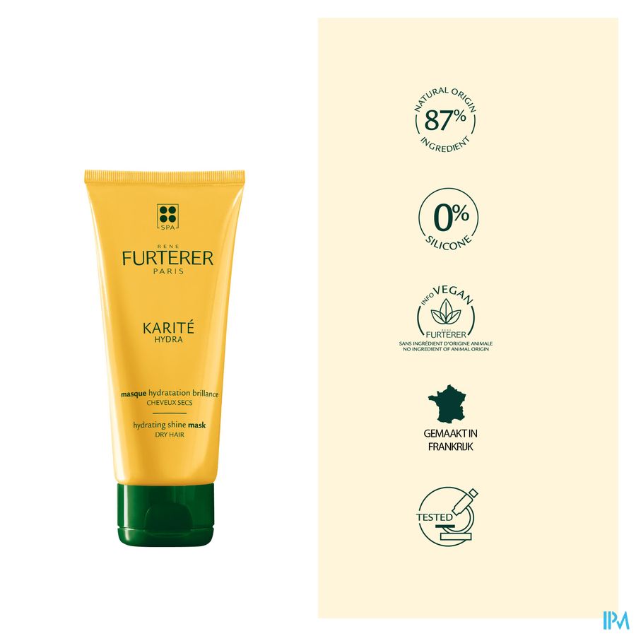 René Furterer - Masque hydratation brillance - Masque démêlant hydratant à l'huile de Karité - KARITE HYDRA