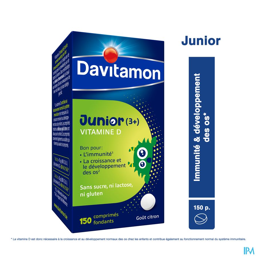 Davitamon® Junior Vitamine D 150 Comprimés À Partir De 3 Ans - Goût Citron