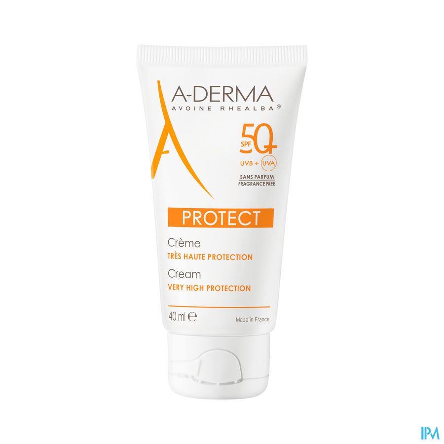 A-DERMA - A-DERMA PROTECT CREME SOLAIRE VISAGE SPF50+ SANS PARFUM - A-DERMA PROTECT