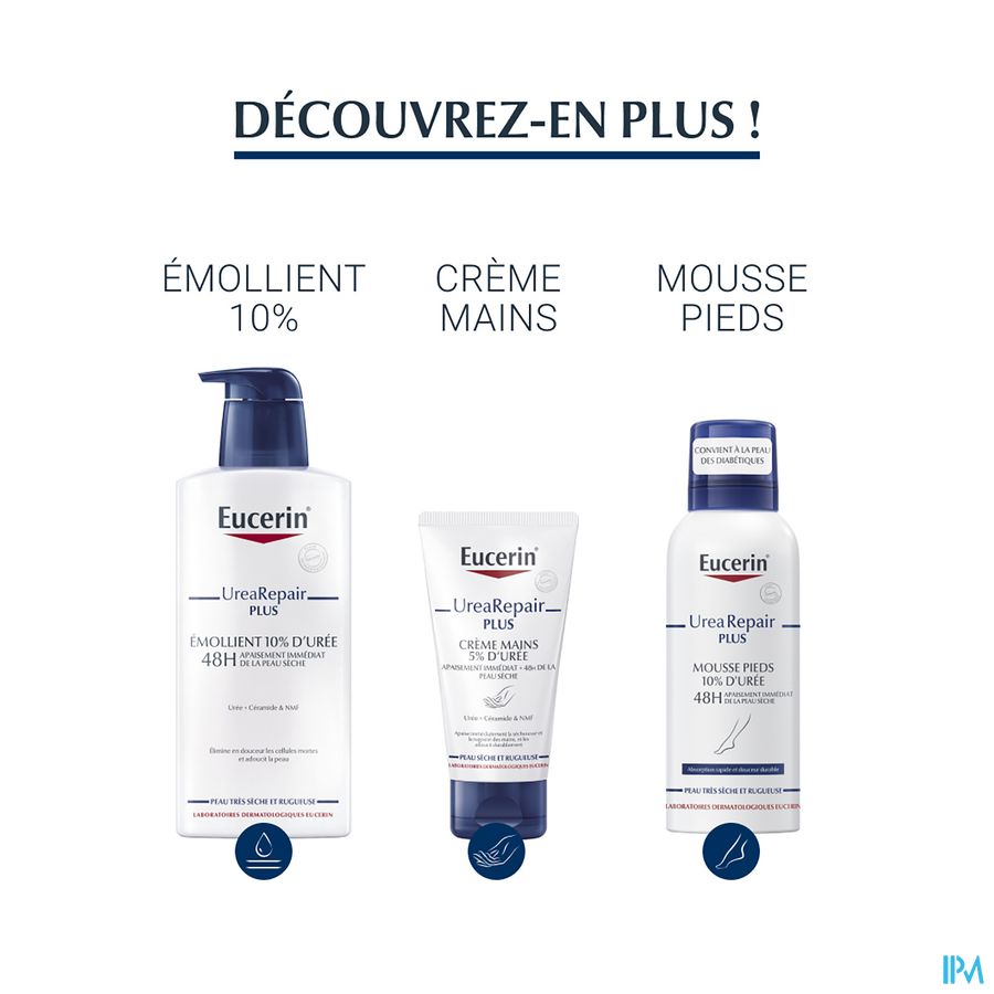 UreaRepair Plus 5% Mousse Lavante à l'Urée Parfum Apaisant Peau Sèche et Rugueuse avec pompe Visage et Corps 200ml