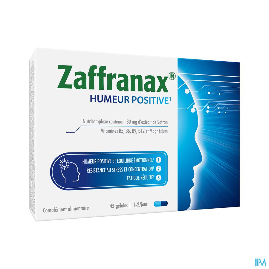 Zaffranax® Humeur Positive 45 Gélules - Émotionnel (1), stress (2), fatigue (3)