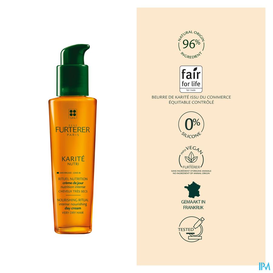 René Furterer - Crème de jour nutrition intense - Soin nourrissant au beurre de Karité - KARITE NUTRI