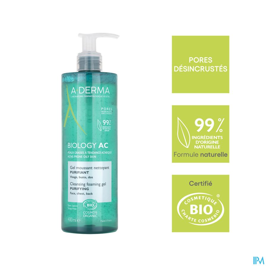 A-DERMA BIOLOGY AC GEL MOUSSANT - Peaux grasses à tendance acnéique