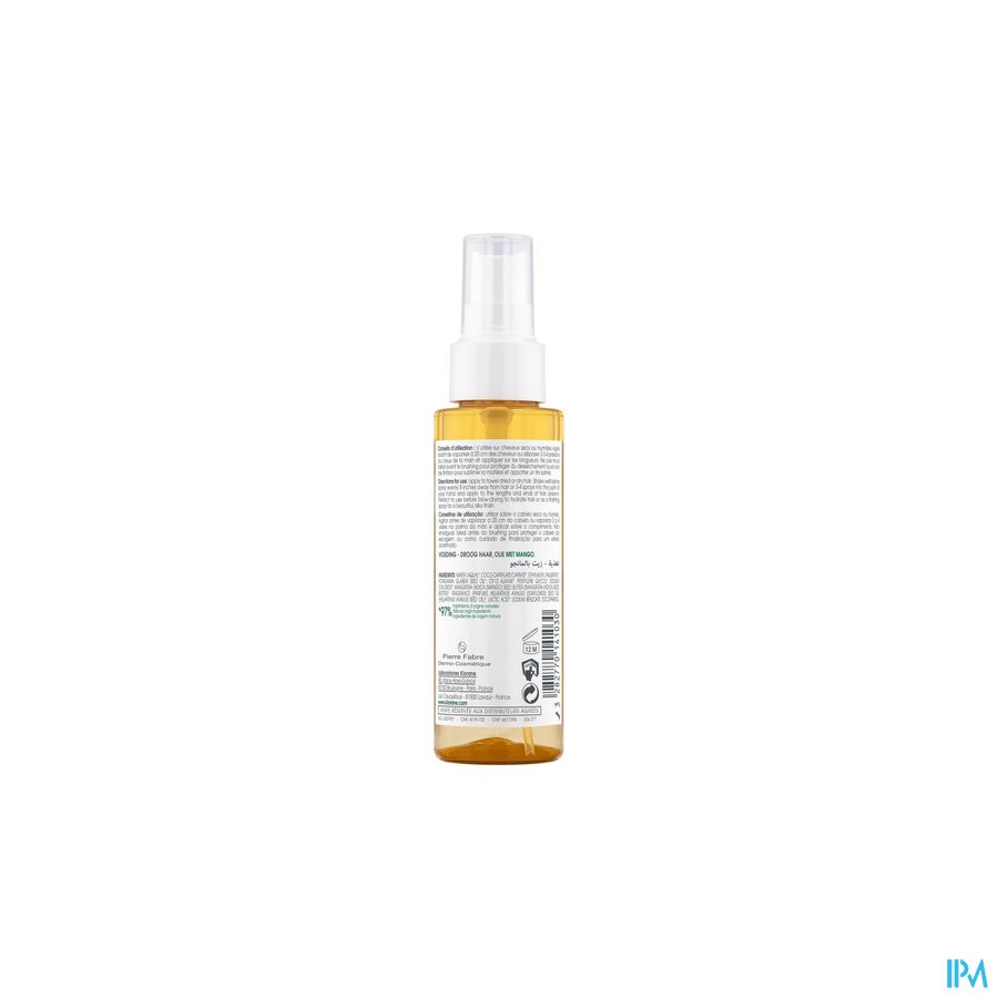 Klorane - Huile à la Mangue – Nutrition - Cheveux secs