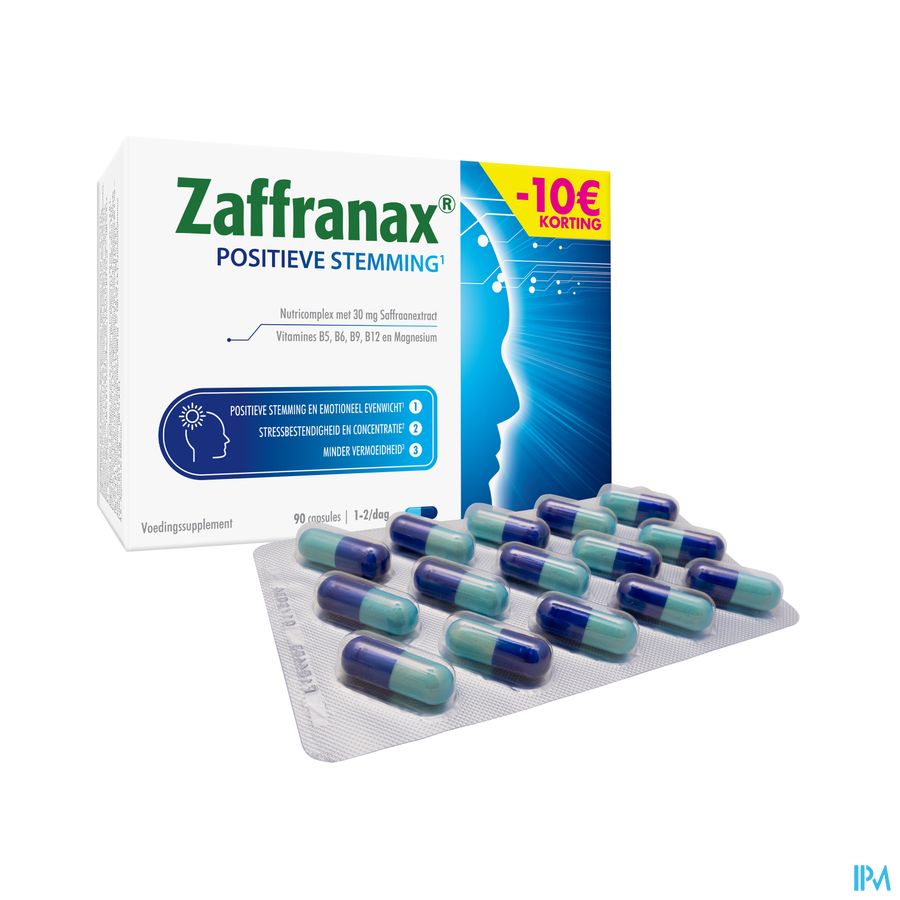 PROMO -10 EUR Zaffranax® Humeur Positive 90 Gélules - Émotionnel (1), stress (2), fatigue (3)