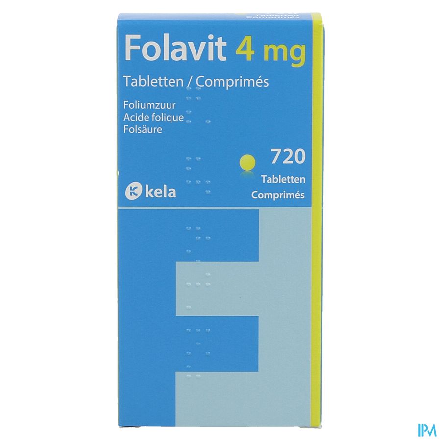 Folavit 4 mg 720 comprimés acide folique Kela Pharma