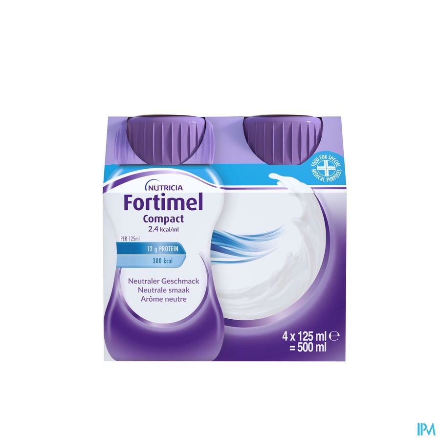 Fortimel Compact 2.4kcal Arôme Neutre Complément Nutritionnel Dénutrition Bouteilles 4x125ml