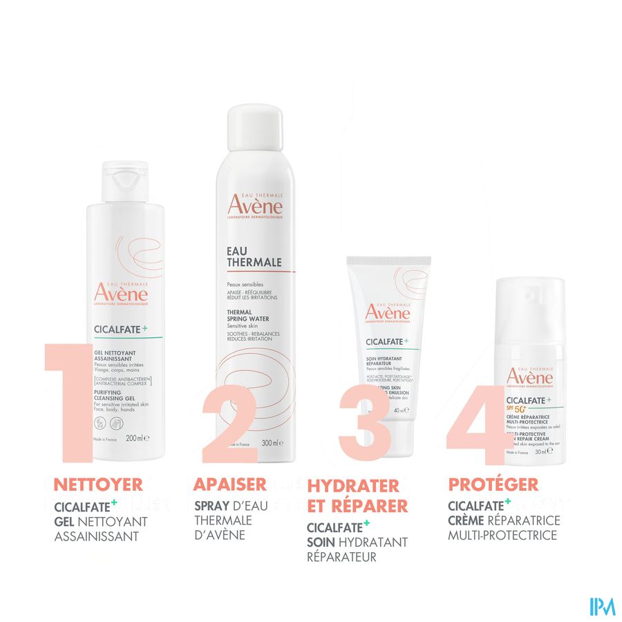 Eau Thermale Avène CICALFATE+ Gel Nettoyant Assainissant Peaux sensibles irritées - Visage, corps, mains