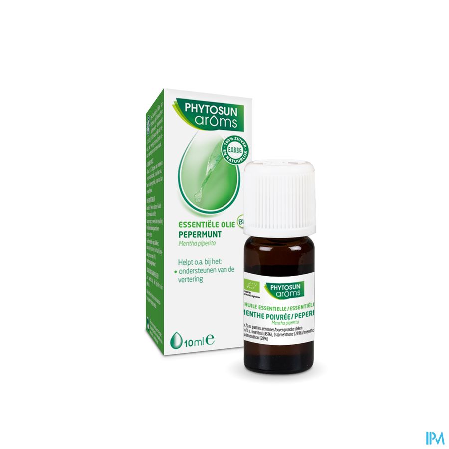 Phytosun® Huile Essentielle Menthe poivrée bio – 10 ml – Digestion – Oral et cutané