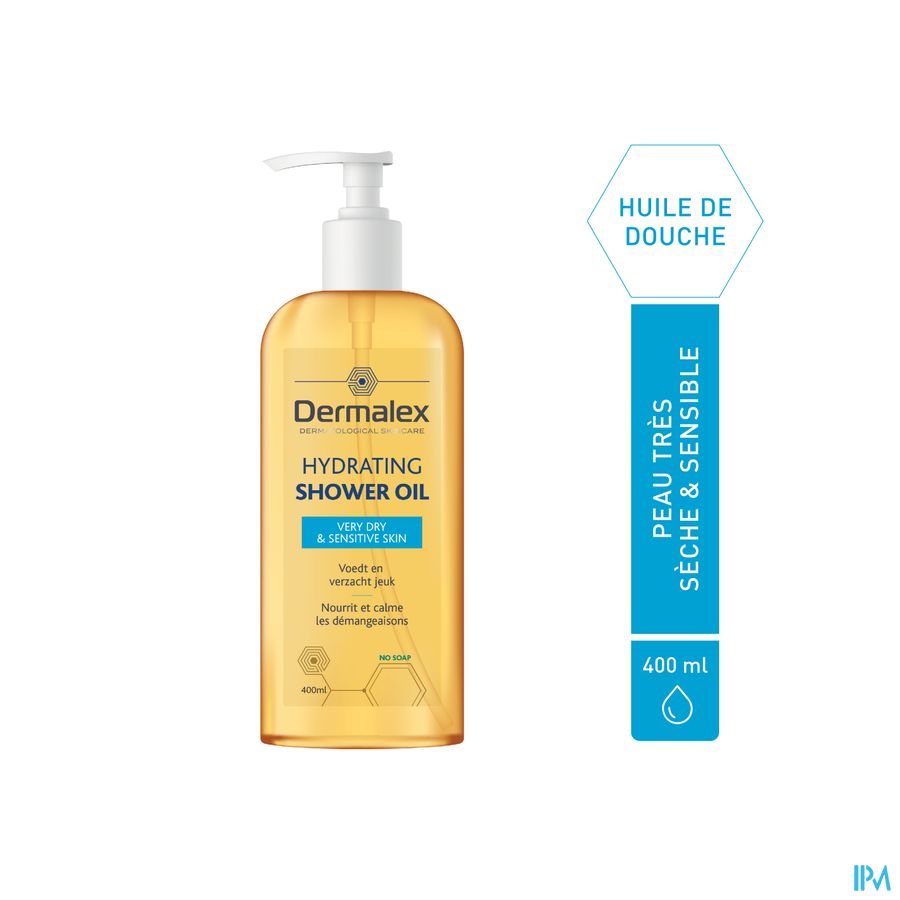 Dermalex® Huile De Douche Hydratante - Peau Très Sèche & Sensible - 400 ml