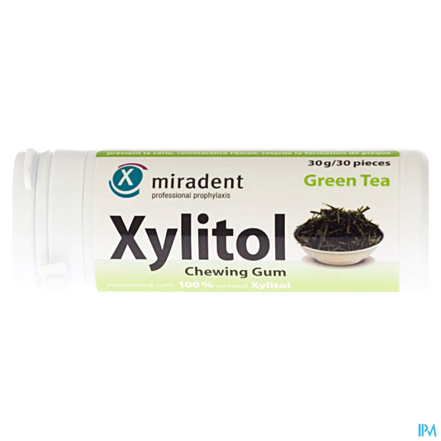 Miradent Chewing Gum Xylitol The Vert S/sucre 30