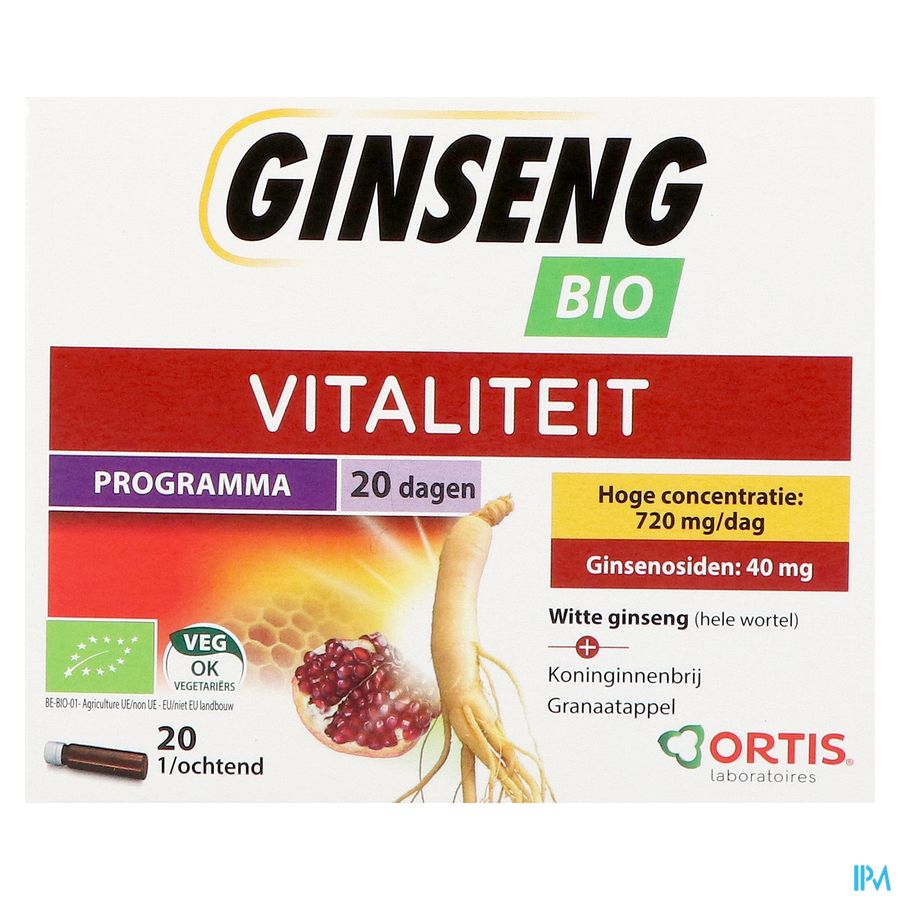 Ortis Ginseng Bio S/alcool 20x15ml