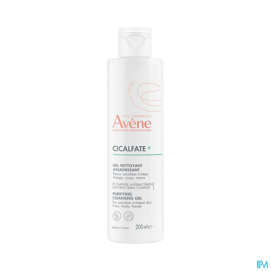 Eau Thermale Avène CICALFATE+ Gel Nettoyant Assainissant Peaux sensibles irritées - Visage, corps, mains