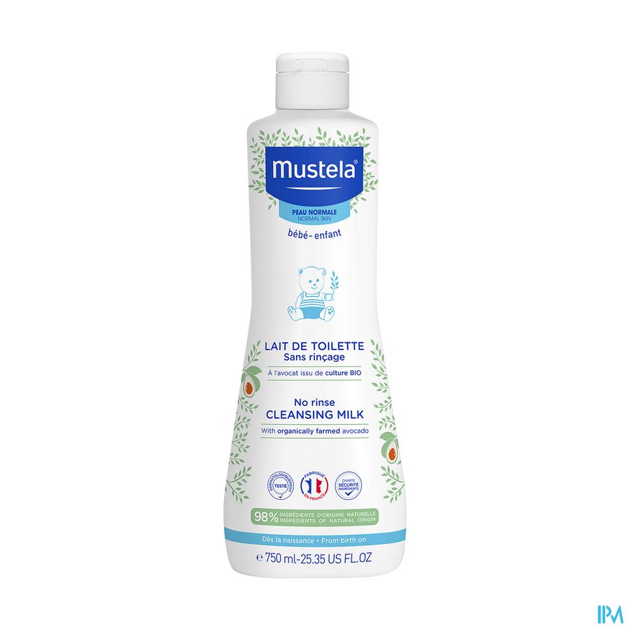 Mustela lait de toilette sans rinçage - Peau normale 750 ml