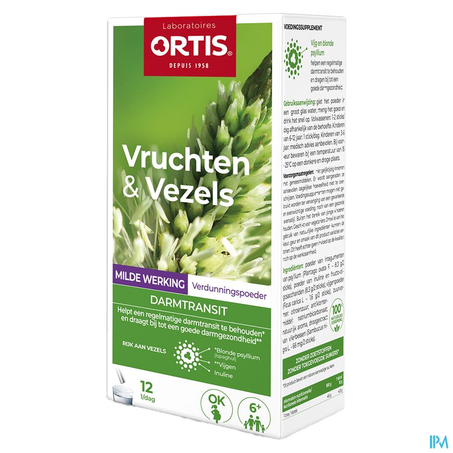 Ortis Fruits & Fibres Action Douce Sticks 12x10g