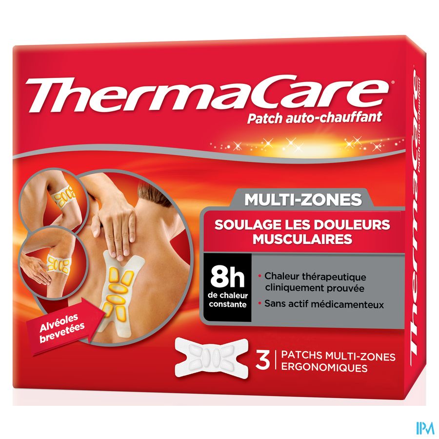 Thermacare Patch Auto-chauffant Multizone 3 pièces - douleur musculaire