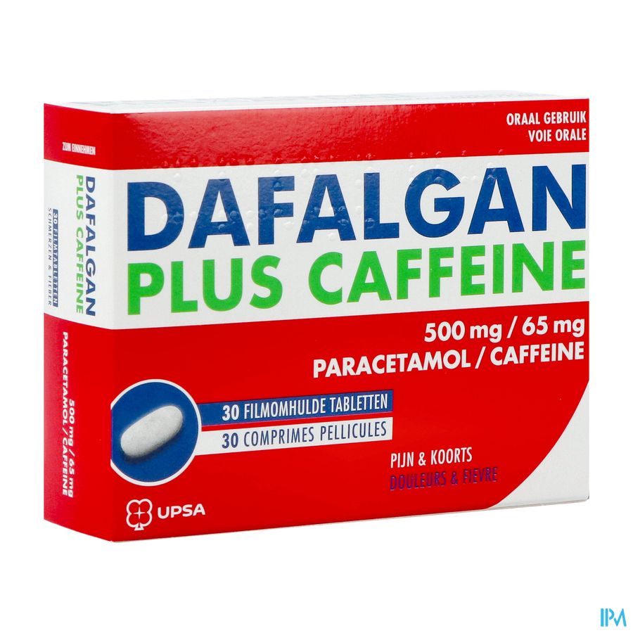 Dafalgan Plus Cafeine 500mg/65mg Comp Pell 30