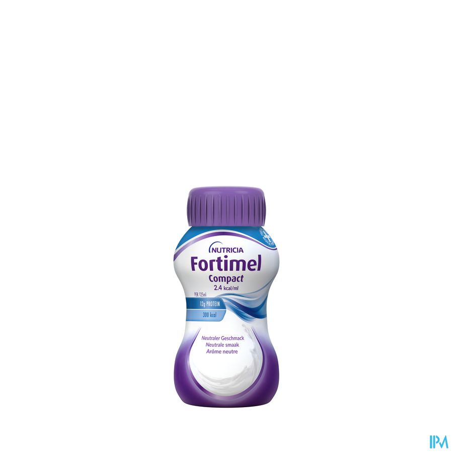 Fortimel Compact 2.4kcal Arôme Neutre Complément Nutritionnel Dénutrition Bouteilles 4x125ml