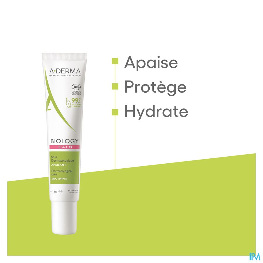 A-DERMA - BIOLOGY CALM SOIN DERMATOLOGIQUE APAISANT - Crème apaisante visage - BIOLOGY