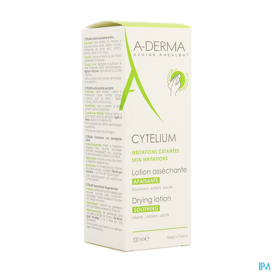 A-DERMA - CYTELIUM LOTION ASSÉCHANTE APAISANTE - Zones irritées sujettes à macération - zones humides - plis cutanées