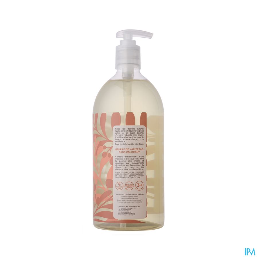 Mkl Gel Douche Bio Beurre Karite Fl Pomp.1l