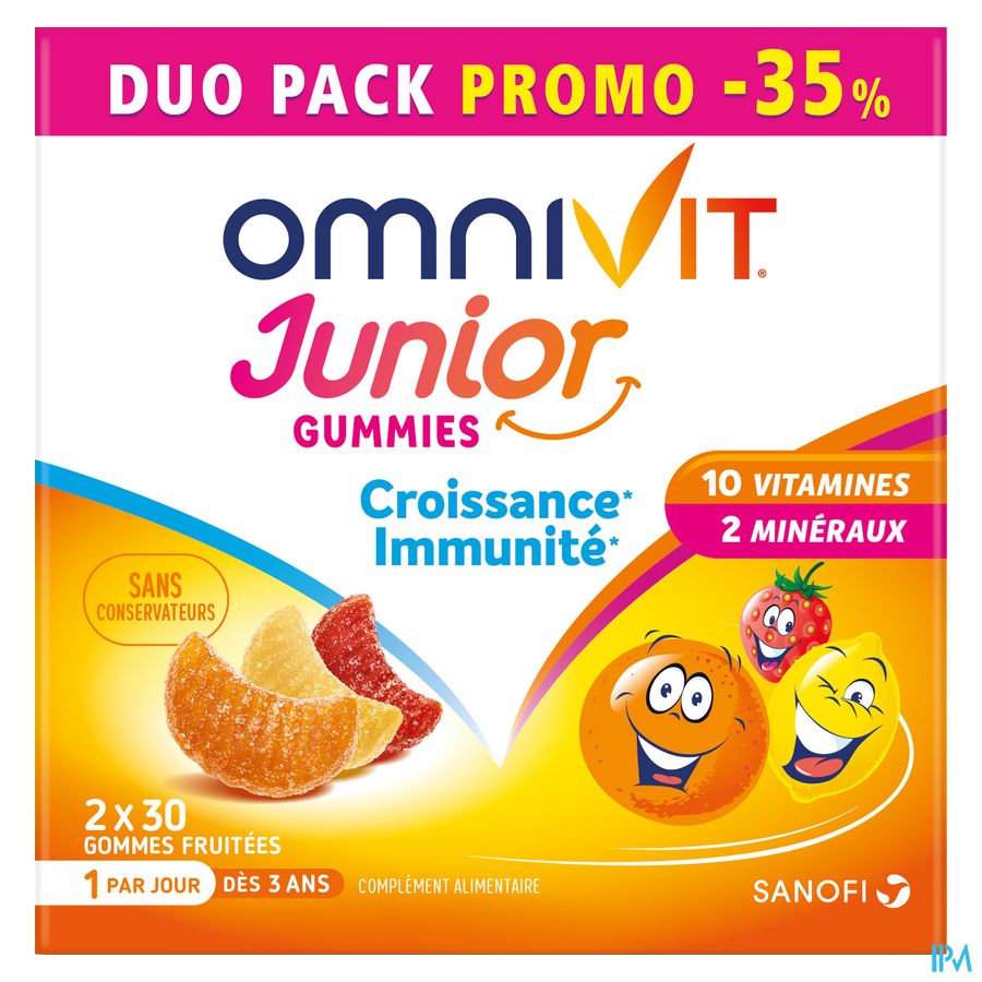 Omnivit Junior 2x30 gummies PROMO -35% - Vitamine Enfant Croissance Immunité