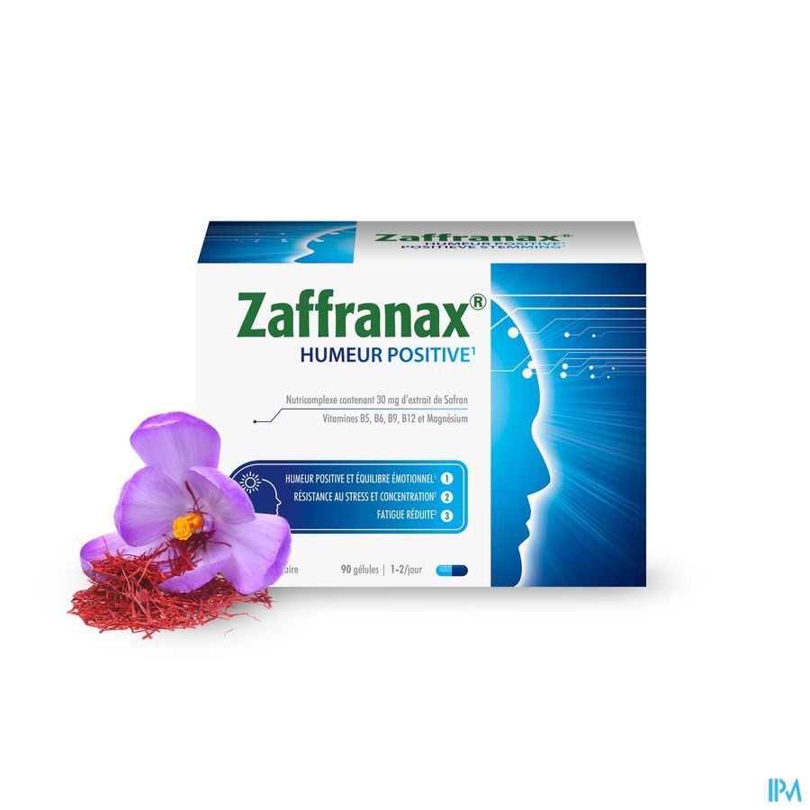PROMO -10 EUR Zaffranax® Humeur Positive 90 Gélules - Émotionnel (1), stress (2), fatigue (3)