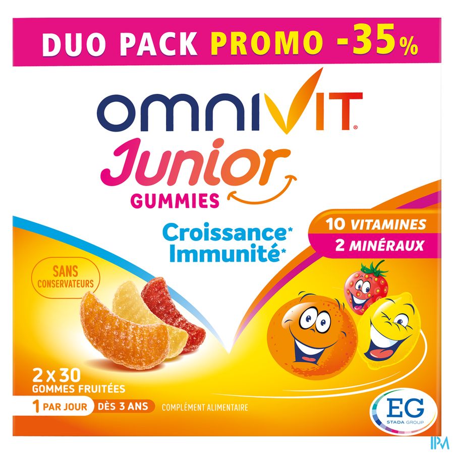 Omnivit Junior 2x30 gummies PROMO -35% - Vitamine Enfant Croissance Immunité