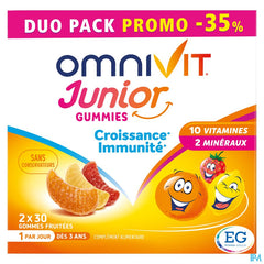 Omnivit Junior 2x30 gummies PROMO -35% - Vitamine Enfant Croissance Immunité