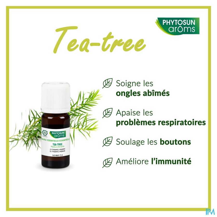 Phytosun® Huile essentielle Tea-tree – 10 ml – Soulager les voies respiratoires et soutenir l’immunité
